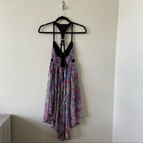 Material Girl-Abstract T-Back High Low Dress - Picture 2 of 11